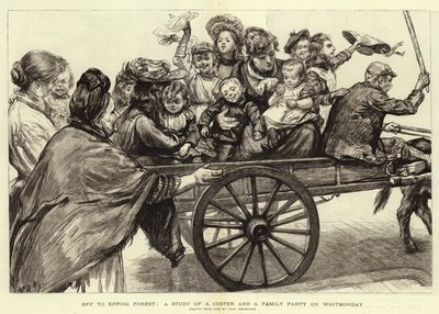 Op Weg naar Epping Forest, een Studie van een Coster en een Familiefeest op Whitmonday door Charles Paul Renouard